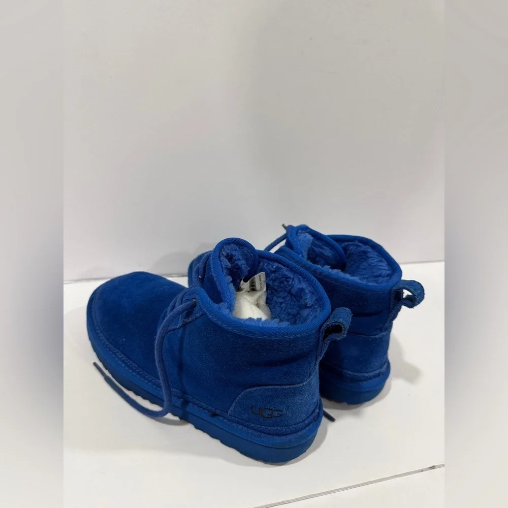 UGG Kids 4 Blue Neumel Boots Suede Shearling Lined Youth 4 Womens 6